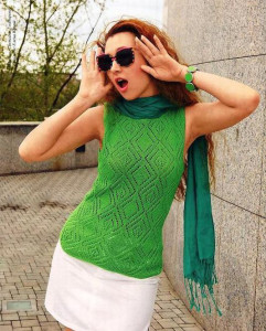 Blusa in maglia verde